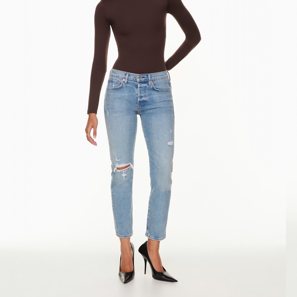 Citizens Of Humanity Emerson Low-Rise Boyfriend Jeans, distressed, size 25